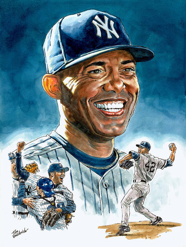 Mariano Rivera Poster featuring the painting Mariano by Tom Hedderich