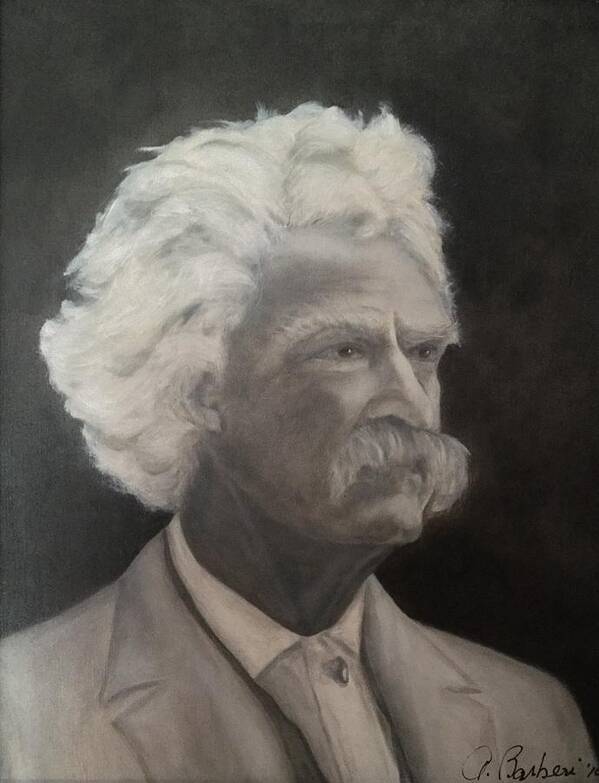 Mark Twain Poster featuring the painting Mark Twain by Anne Barberi