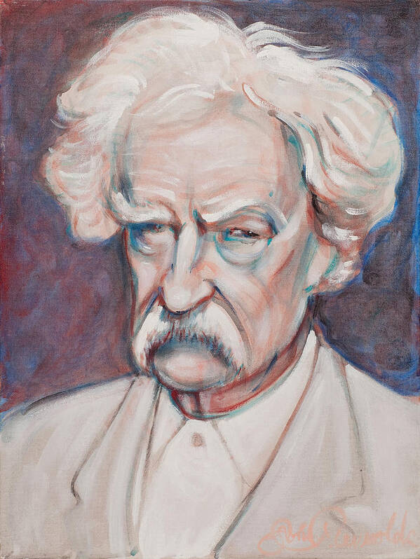 Mark Twain Poster featuring the painting Mark Twain by John Reynolds