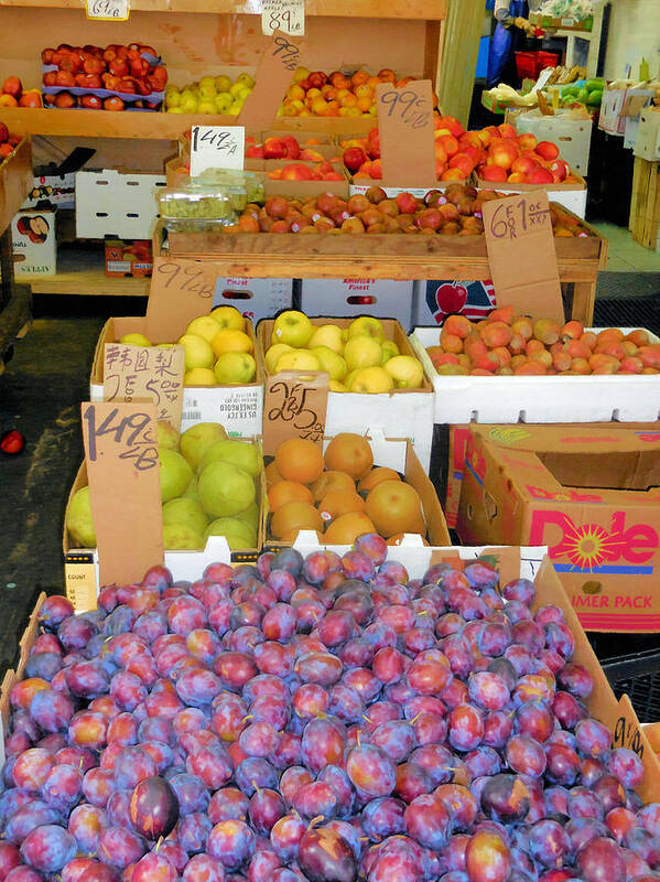 Market At Bensonhurst Brooklyn Ny Poster featuring the painting Market at Bensonhurst Brooklyn NY 10 by Jeelan Clark