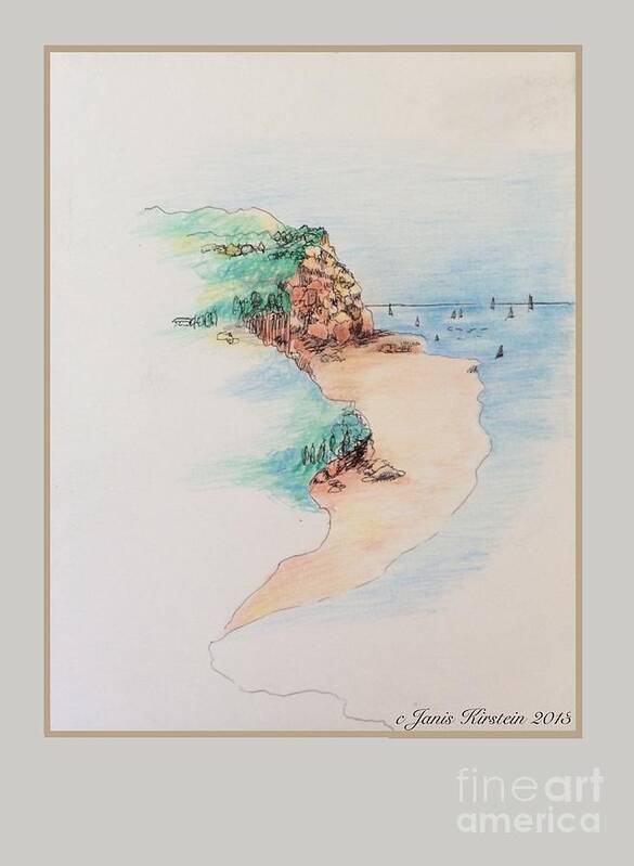 Martha's Vineyard Poster featuring the drawing Martha's Vineyard Memories 2 by Janis Kirstein