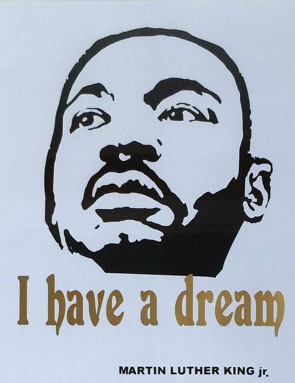 Art Poster featuring the mixed media Martin Luther King by Ryszard Ludynia