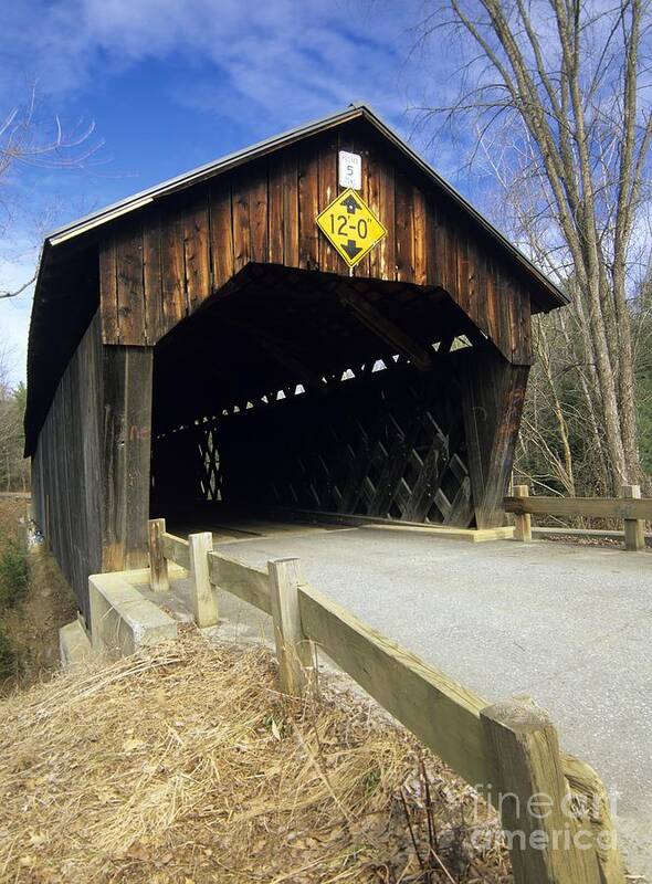 Bridge Poster featuring the photograph Martinsville Covered Bridge- Hartland Vermont USA by Erin Paul Donovan