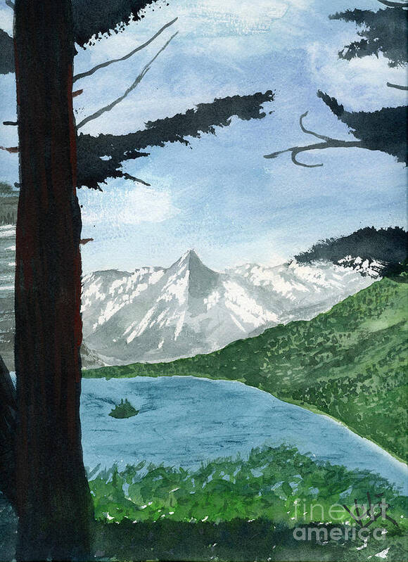 Landscape Poster featuring the painting Mary's Lake by Victor Vosen