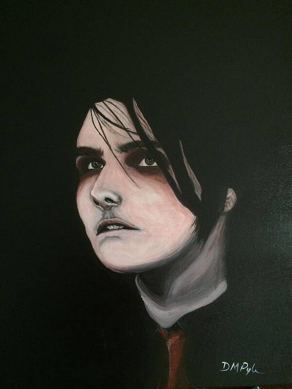 Portrait Rock Musician Mcr My Chemical Romance Gerard Way Revenge Era Band Singer Poster featuring the painting MCR by Darlene Pyle