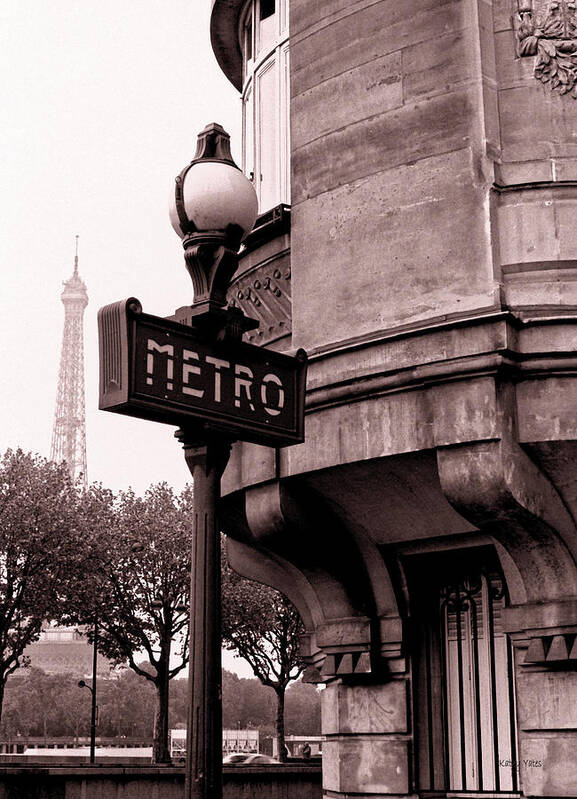 Eiffel Tower Poster featuring the photograph Metro and Eiffel by Kathy Yates