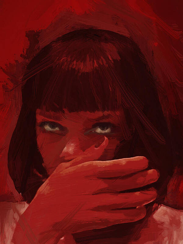 Pulp Fiction Poster featuring the digital art Mia Wallace - Pulp Fiction by Afterdarkness