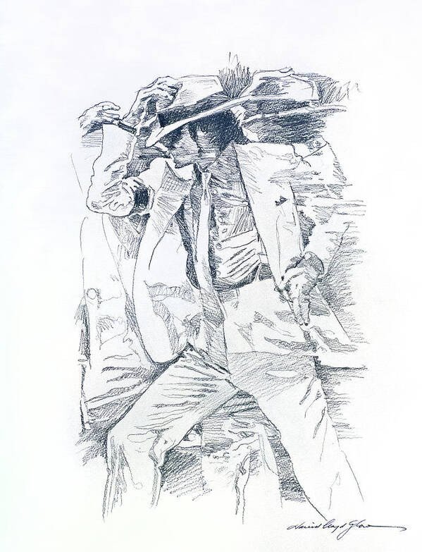 Michael Jackson Poster featuring the drawing Michael Smooth Criminal II by David Lloyd Glover