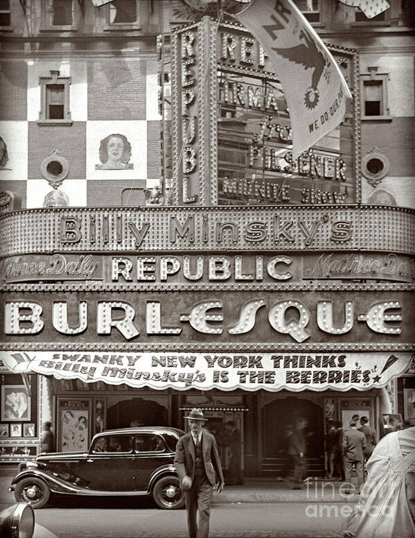 Billy Minsky Poster featuring the photograph Minsky's Burlesque Theater New York by Martin Konopacki Restoration