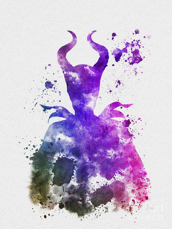 Maleficent Poster featuring the mixed media Mistress of All Evil by My Inspiration