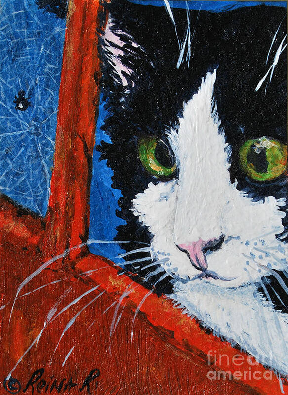 Cat Poster featuring the painting Molly by Reina Resto