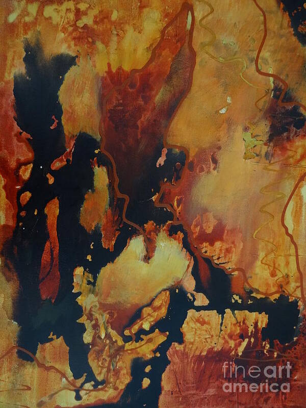 Fire Poster featuring the mixed media Molten by Kat McClure