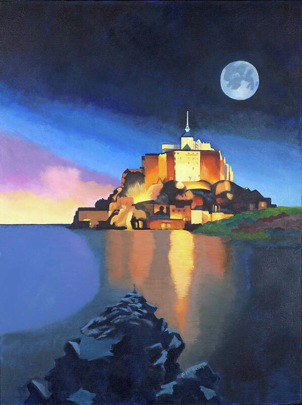 Mont Saint-michel Poster featuring the painting Mont Saint-Michel by Susan McNally