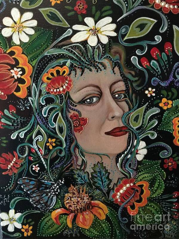 Flowers Poster featuring the painting Mother Nature by Linda Markwardt