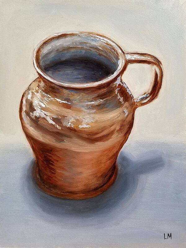 Oil Poster featuring the painting Mug by Linda Merchant