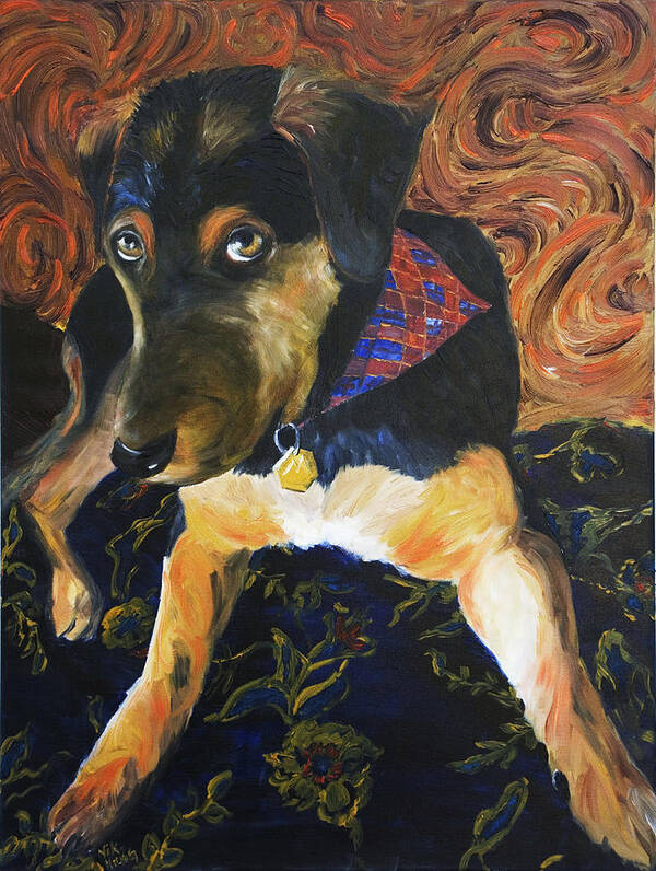 Dog Poster featuring the painting Murphy I by Nik Helbig