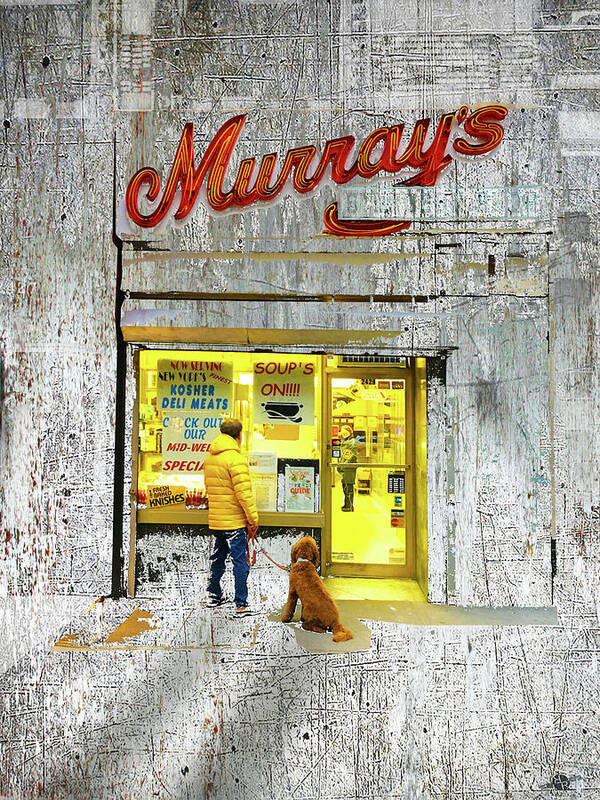 Exit Poster featuring the mixed media Murray's by Tony Rubino