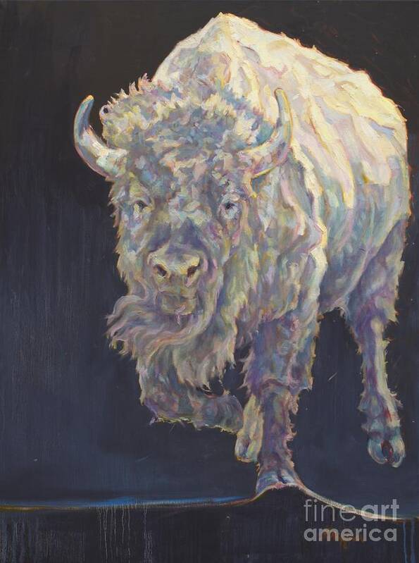 Bison Poster featuring the painting Mystic by Patricia A Griffin