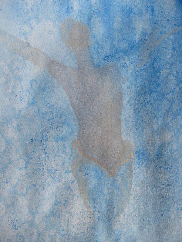 Merman Poster featuring the painting Mystical Merman Water Dance by Lindie Racz