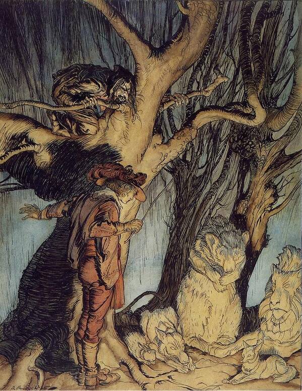 Arthur Rackham Poster featuring the painting Mystical by MotionAge Designs