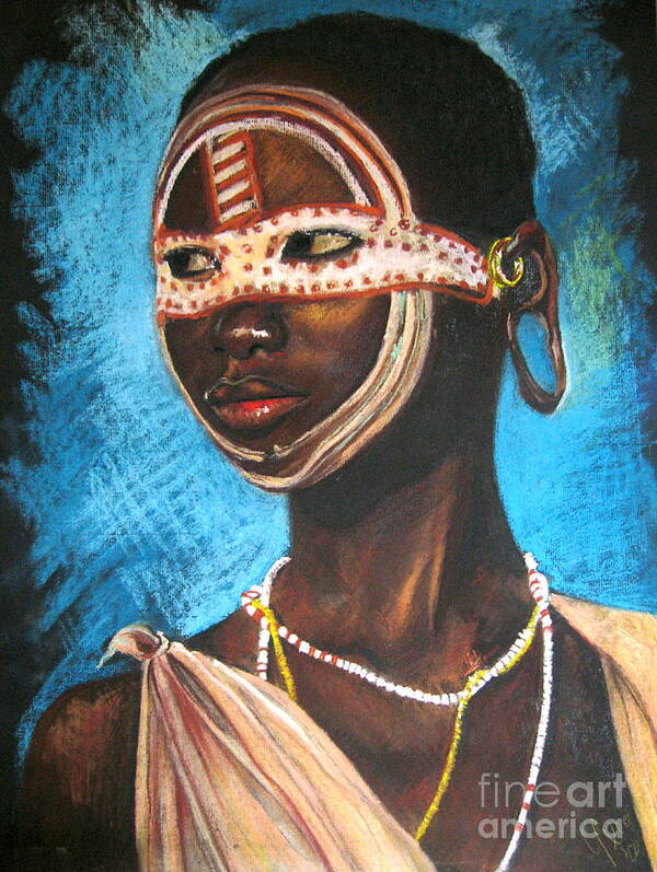 Pastels Poster featuring the drawing Nairobi Girl by Yxia Olivares
