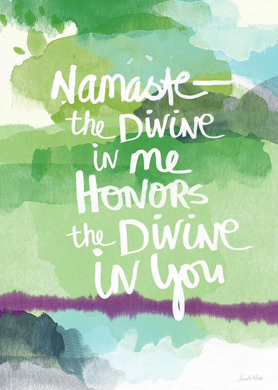 Namaste Poster featuring the painting Namaste- watercolor card by Linda Woods