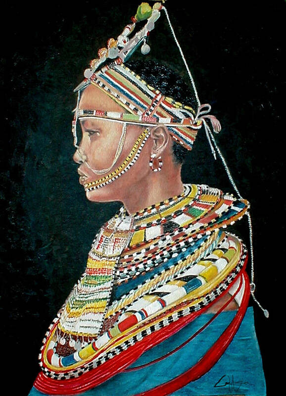 Maasai Poster featuring the painting Nanu by G Cuffia