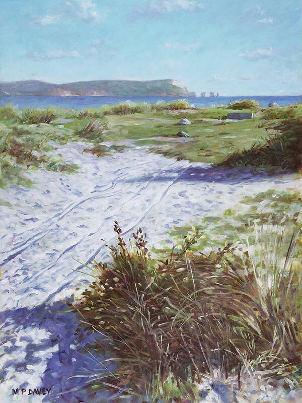 Solent Poster featuring the painting Needles from Hengistbury Head by Martin Davey
