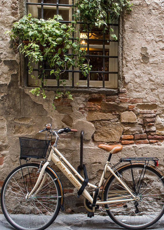 Bike Poster featuring the photograph New Bike in Old Lucca by Gary Karlsen