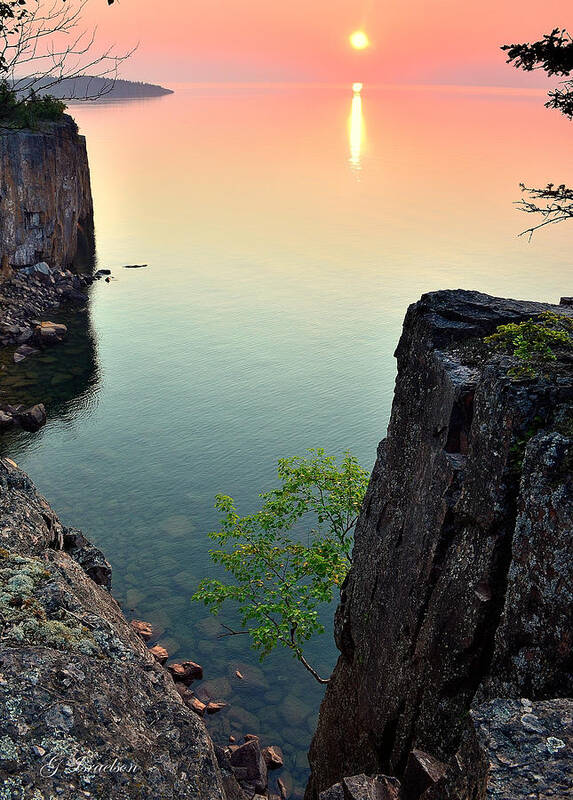 Sunrise-lake Superior-morning-cliff-rock-water-palisade Head-minnesota-northshore-parks-shovel Point-tettegouche State Park Poster featuring the photograph New Day by Gregory Israelson