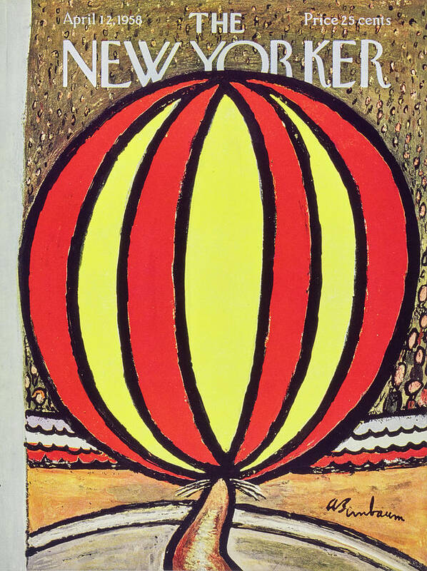 Circus Poster featuring the painting New Yorker April 12 1958 by Abe Birnbaum