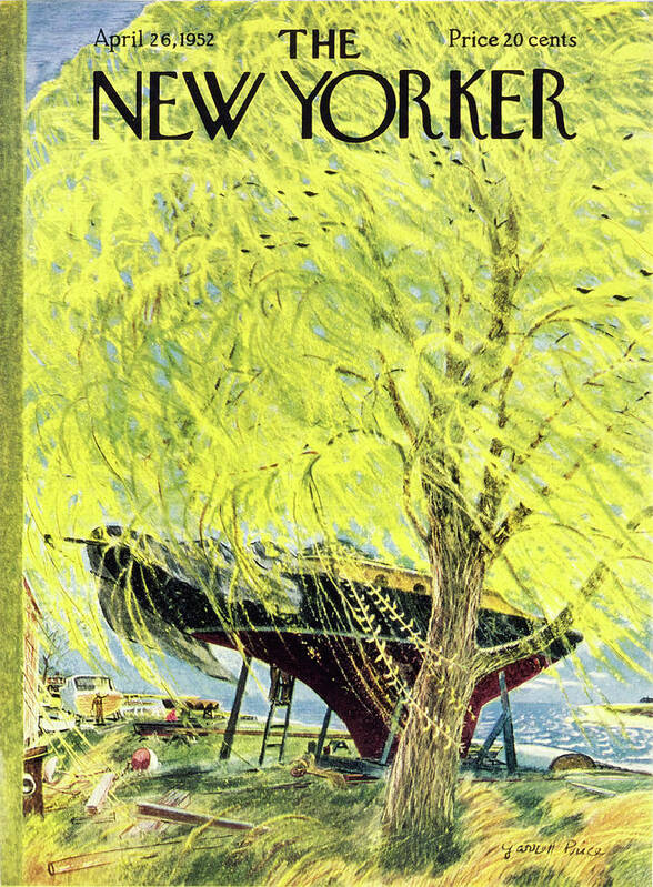 Sailboat Poster featuring the painting New Yorker April 26 1952 by Garrett Price