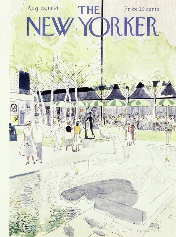Sculpture Poster featuring the painting New Yorker August 28 1954 by Garrett Price