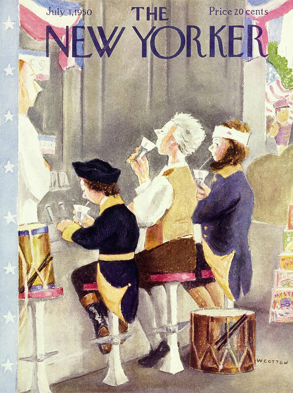 Men Poster featuring the painting New Yorker July 1 1950 by William Cotton