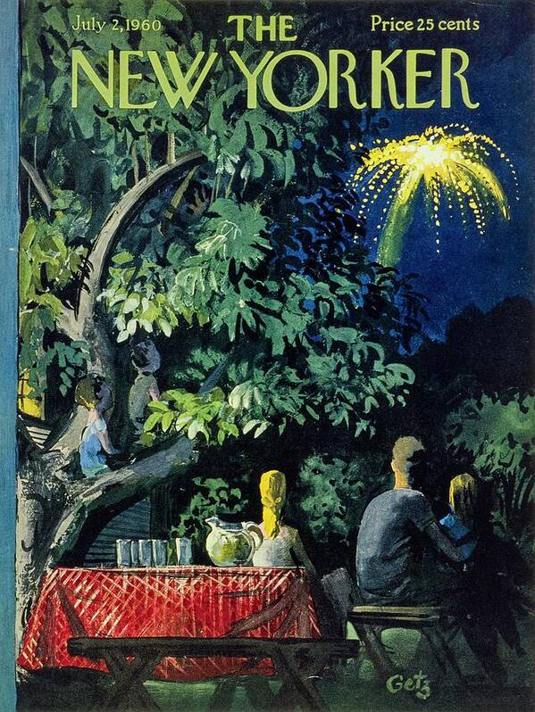Illustration Poster featuring the painting New Yorker July 2 1960 by Arthur Getz