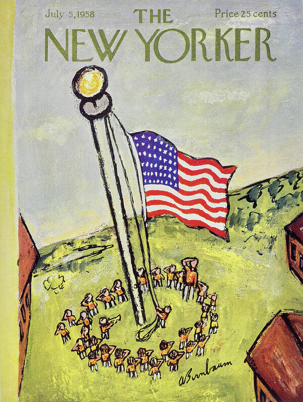 Children Poster featuring the painting New Yorker July 5 1958 by Abe Birnbaum