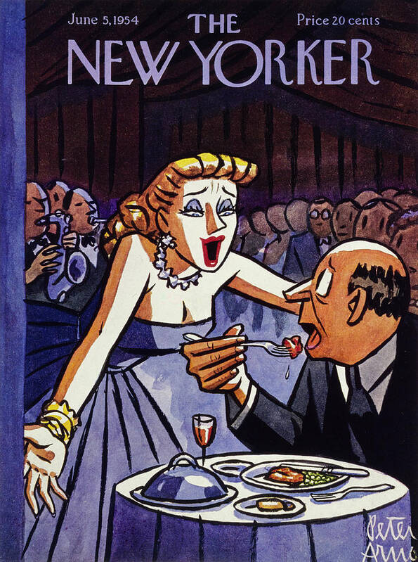 Singer Poster featuring the painting New Yorker June 5 1954 by Peter Arno