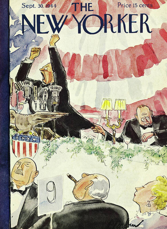 Political Poster featuring the painting New Yorker September 30, 1944 by Perry Barlow