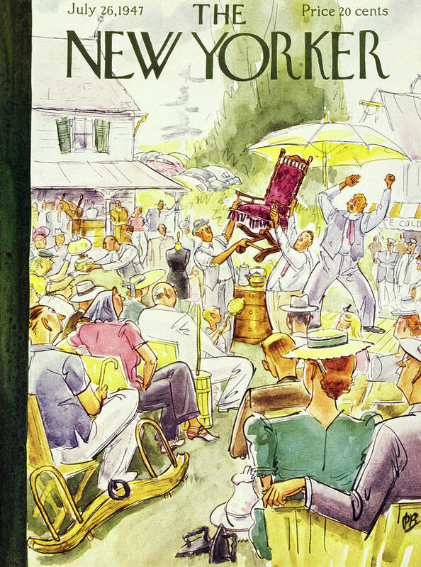 1940s Style Poster featuring the painting New Yorker July 26, 1947 by Perry Barlow