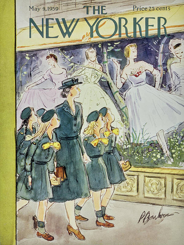 Girl Scout Poster featuring the painting New Yorker May 9 1959 by Perry Barlow