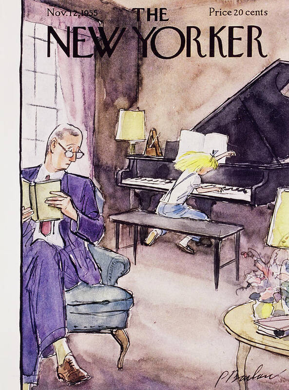 Father Poster featuring the painting New Yorker November 12 1955 by Perry Barlow