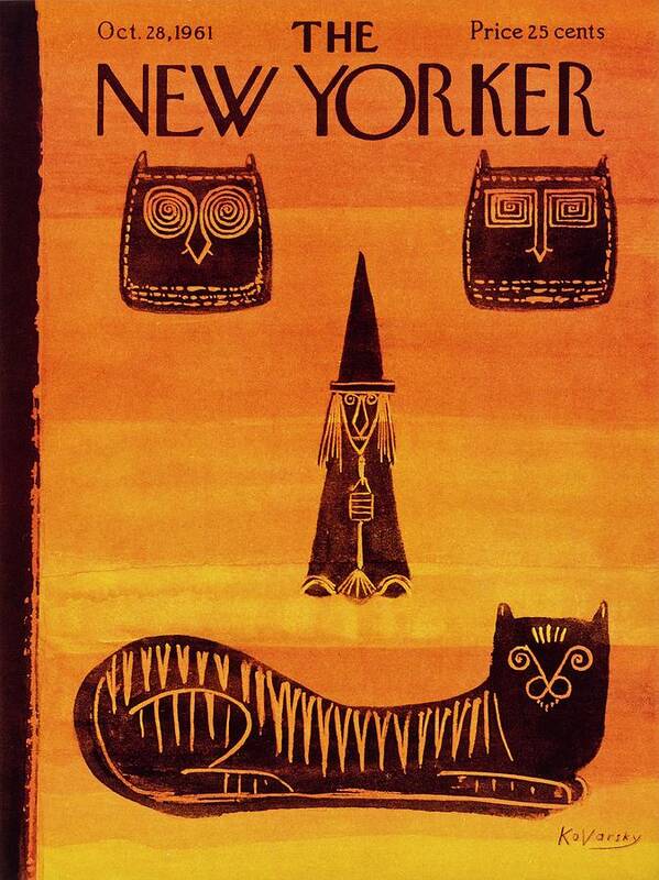 Illustration Poster featuring the drawing New Yorker October 28 1961 by Anatole Kovarsky