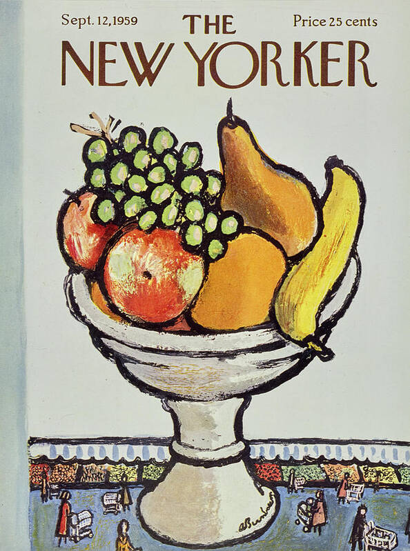 Fruit Poster featuring the painting New Yorker September 12 1959 by Abe Birnbaum