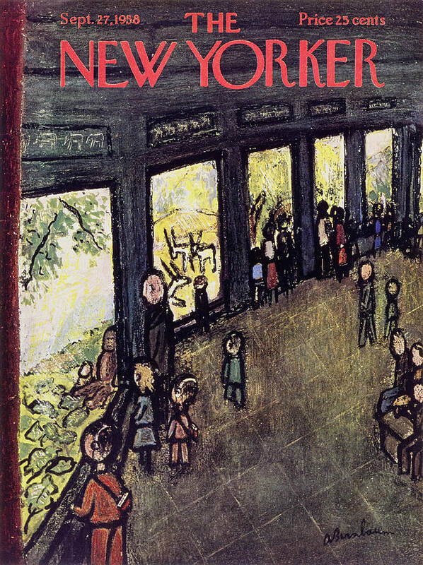 Schoolchildren Poster featuring the painting New Yorker September 27 1958 by Abe Birnbaum