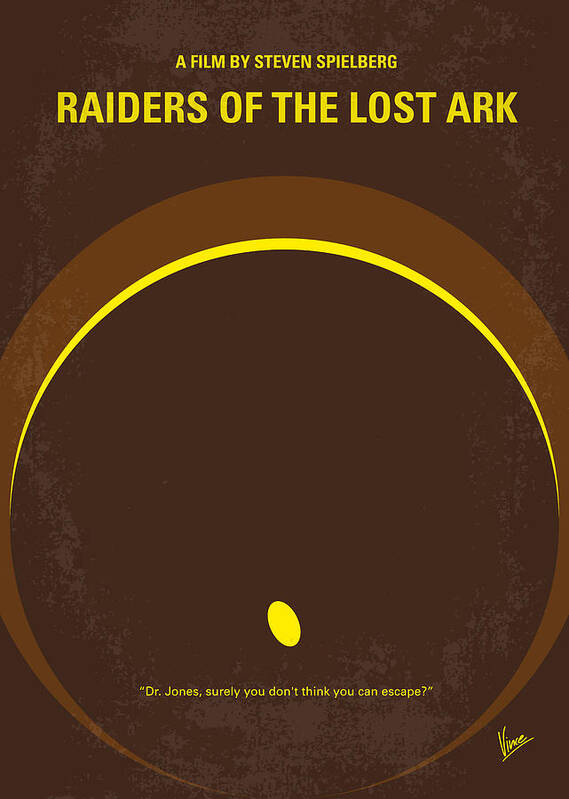 Raiders Of The Lost Ark Poster featuring the digital art No068 My Raiders of the Lost Ark minimal movie poster by Chungkong Art