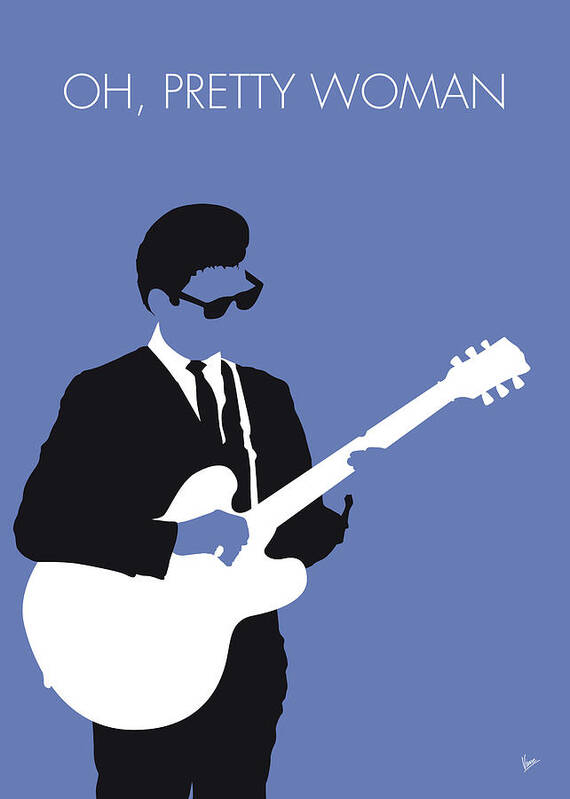 Roy Poster featuring the digital art No158 MY Roy Orbison Minimal Music poster by Chungkong Art