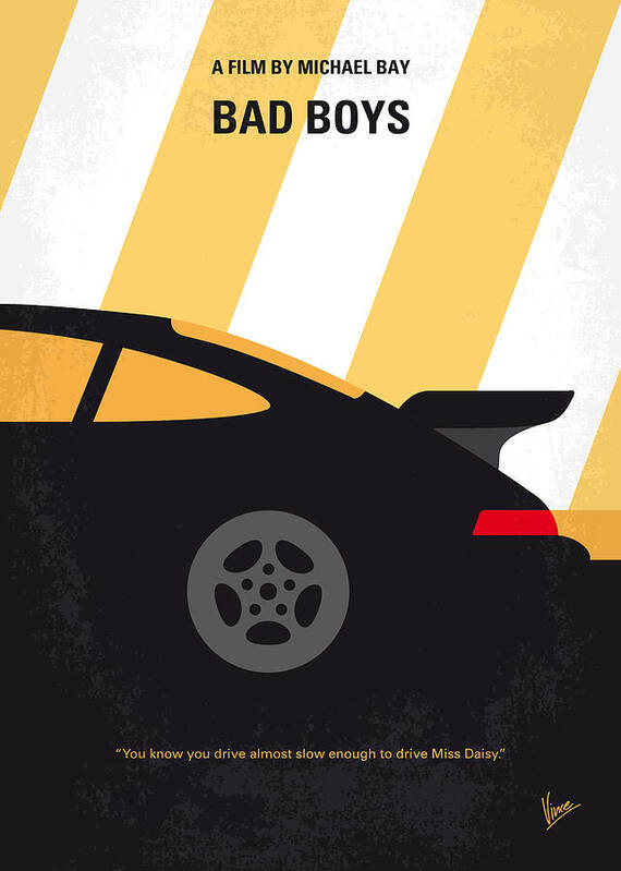Bad Boys Poster featuring the digital art No627 My Bad Boys minimal movie poster by Chungkong Art