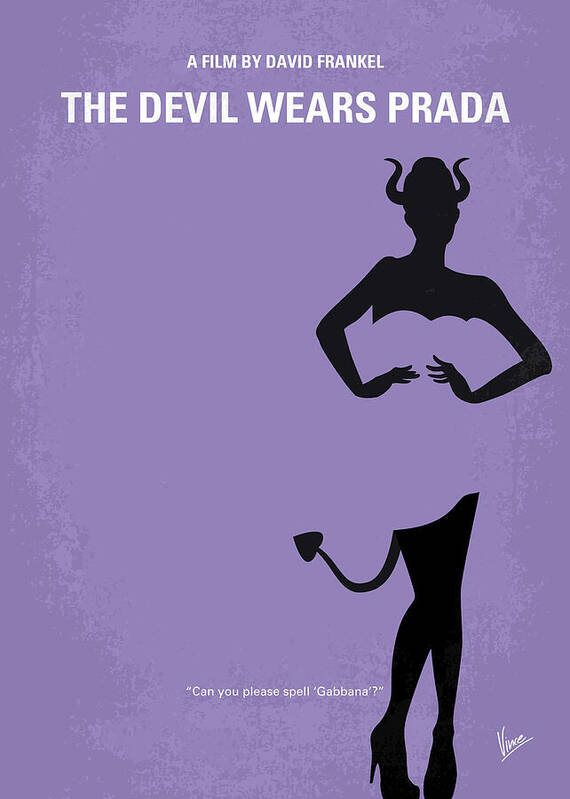 The Devil Wears Prada Poster featuring the digital art No661 My The Devil Wears Prada minimal movie poster by Chungkong Art