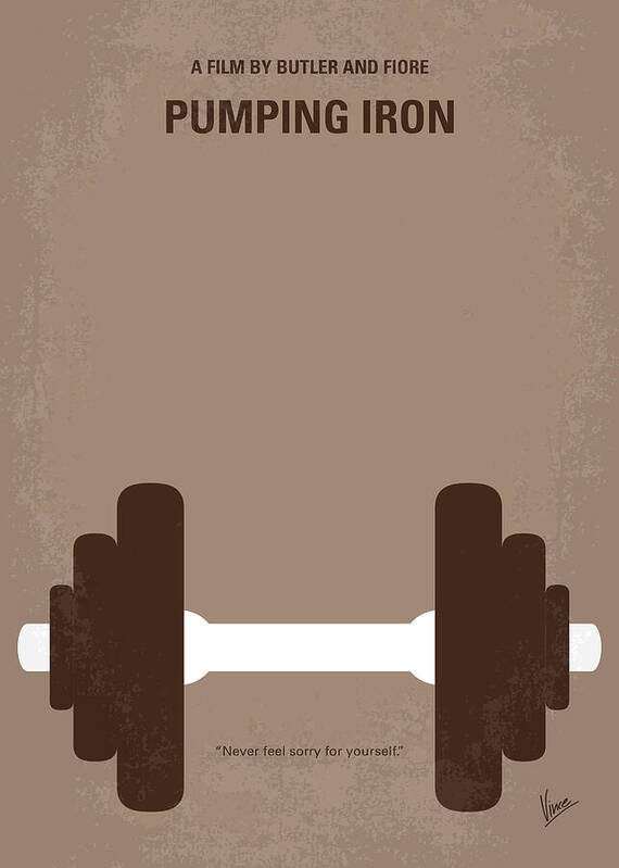 Pumping Iron Poster featuring the digital art No707 My Pumping Iron minimal movie poster by Chungkong Art