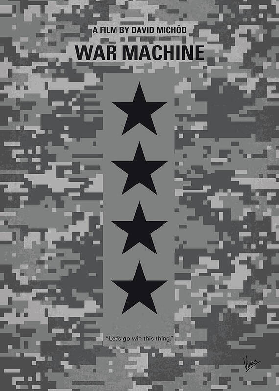 War Machine Poster featuring the digital art No817 My War Machine minimal movie poster by Chungkong Art